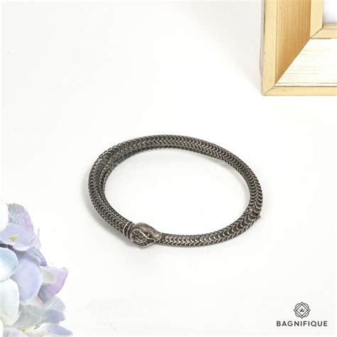 gucci garden silver snake bracelet|Gucci Garden Snake Aged Sterling Silver Bangle Bracelet.